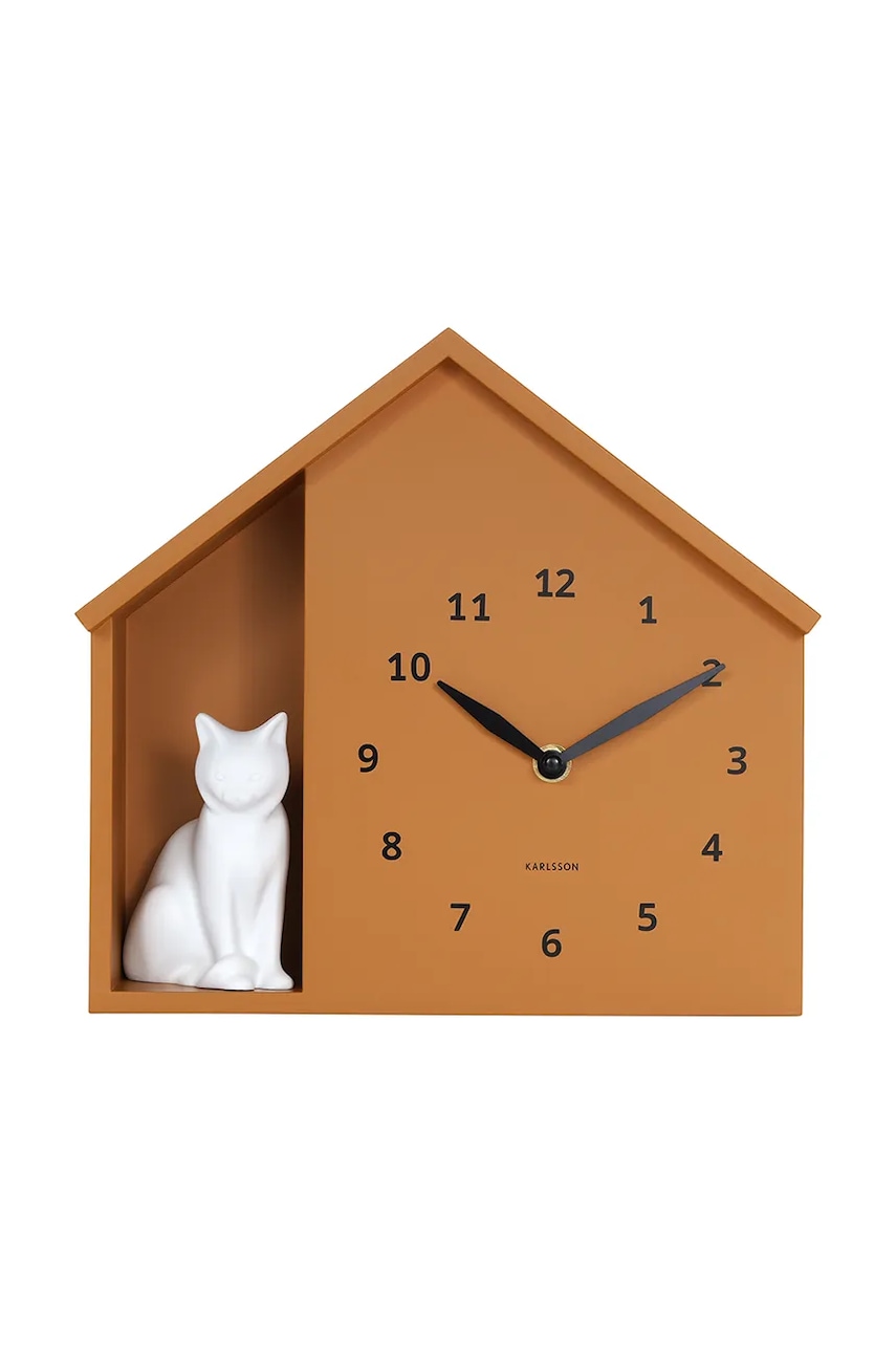 Karlsson ceas de perete cu sunet Siting Cat 29 x 26 cm