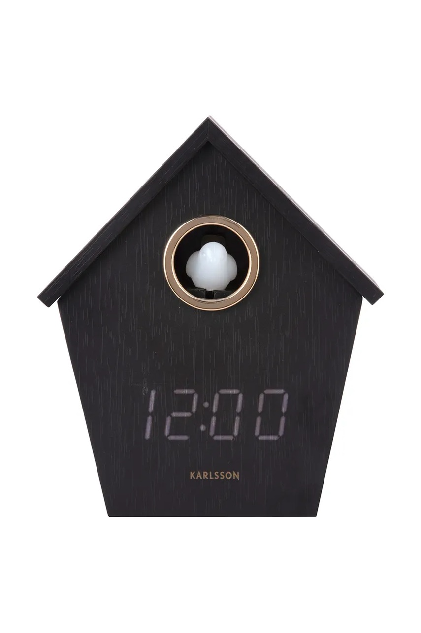E-shop Karlsson budík s kukačkou vyrobený z MDF desky 13 x 15,3 x 6,8 cm