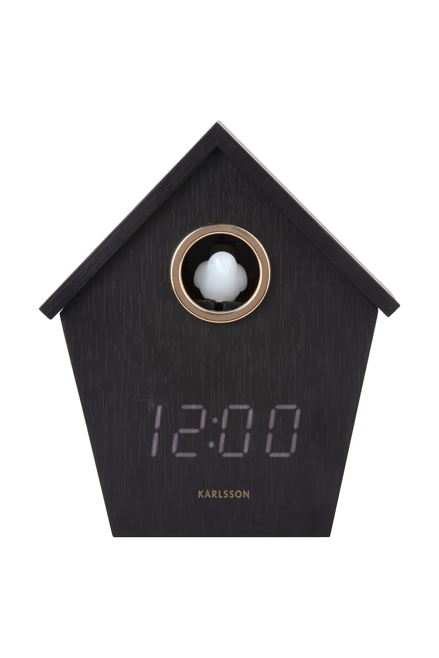 E-shop Karlsson budík s kukačkou vyrobený z MDF desky 13 x 15,3 x 6,8 cm