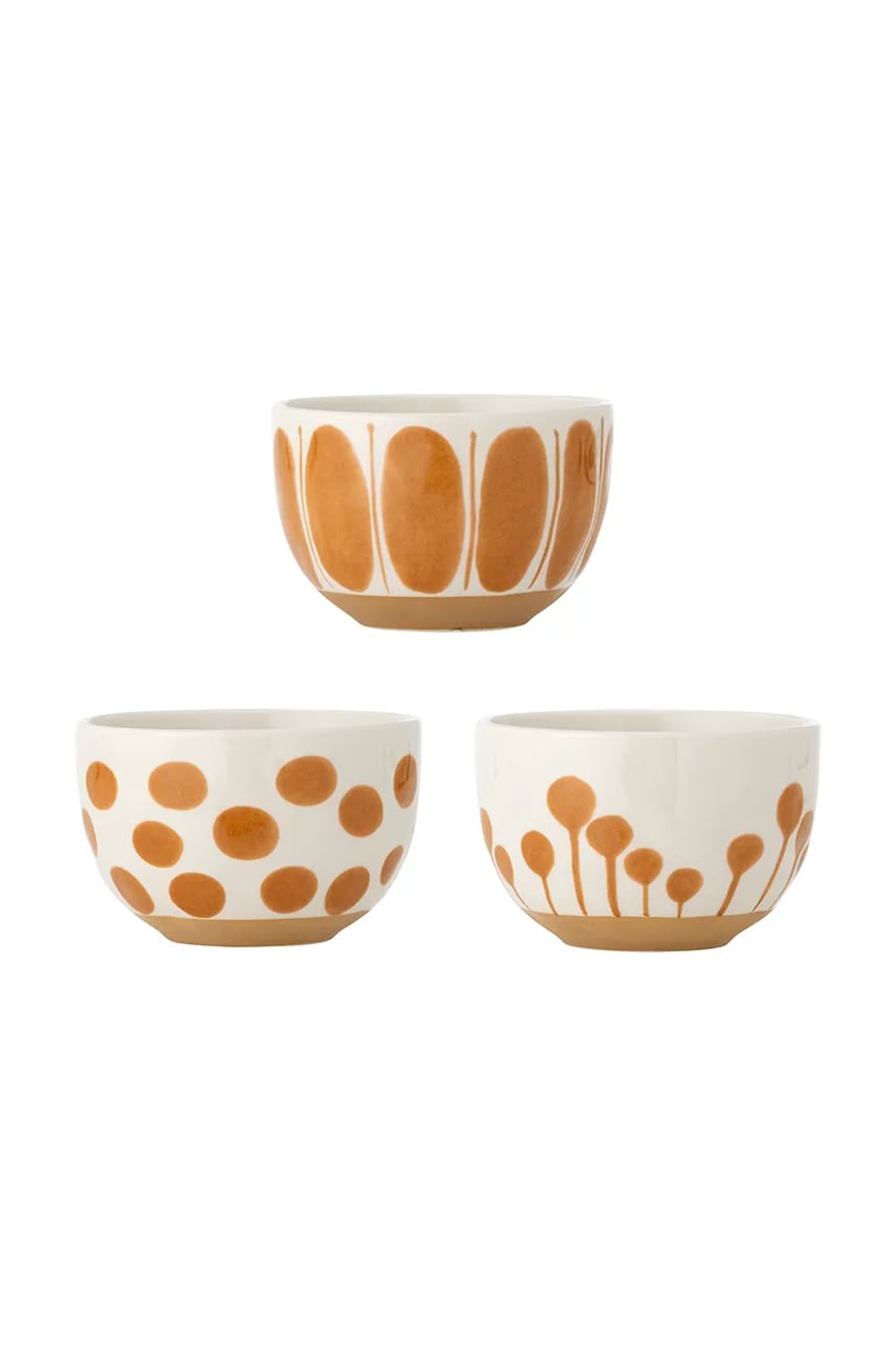 Bloomingville set de boluri Linora 3-pack culoarea portocaliu Bloomingville set de boluri Linora 3-pack culoarea portocaliu