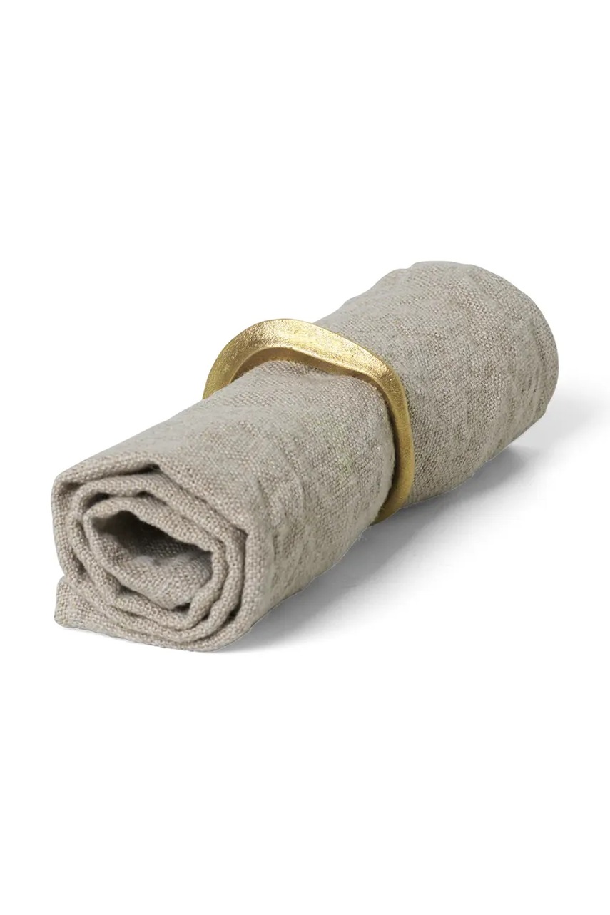 Δαχτυλίδι χαρτοπετσέτας ferm LIVING Flow 4-pack χρώμα: κίτρινο φωτογραφία