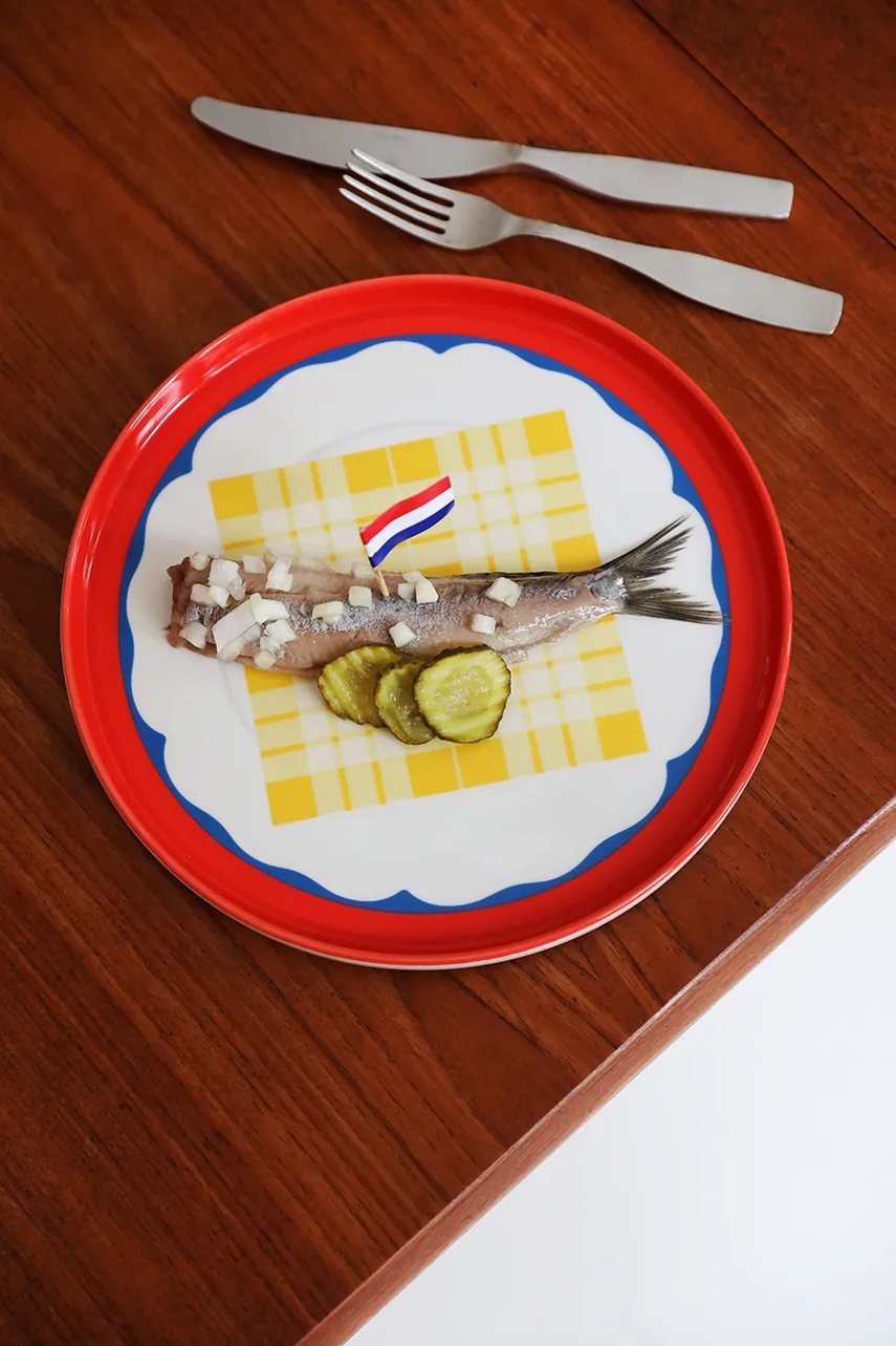 Тарелка &k amsterdam daydream wave red