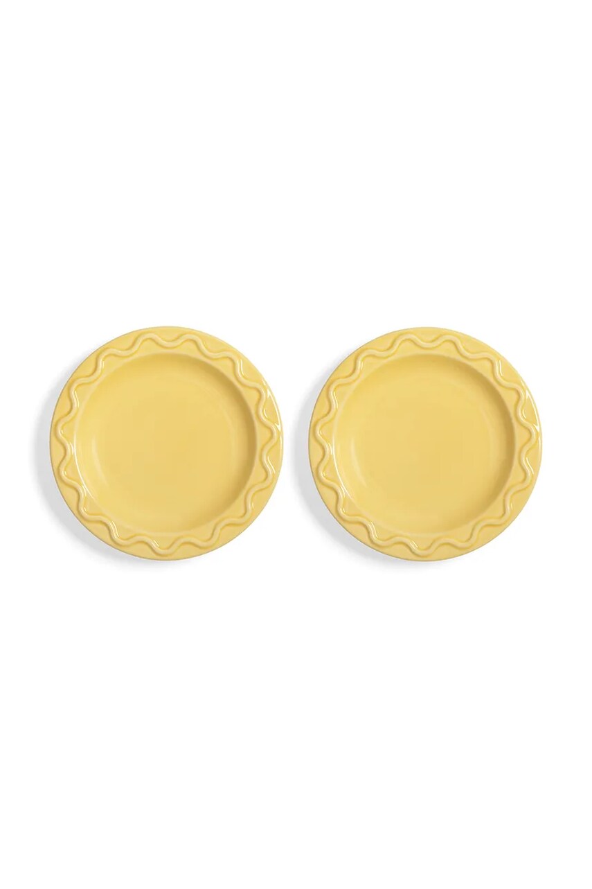 Levně Talíř &k amsterdam 2-pack žlutá barva