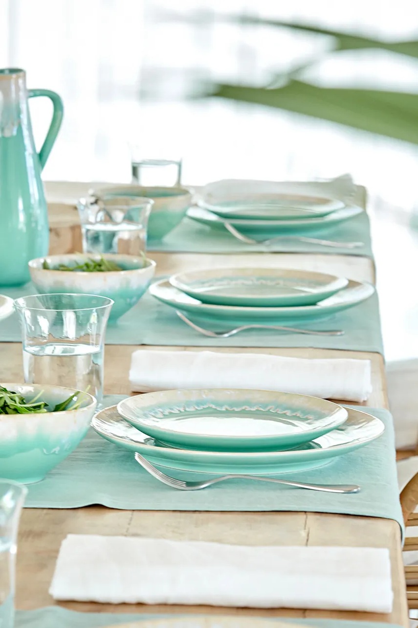 Σετ πιάτων Costa Nova Taormina 27 cm 6-pack χρώμα: τιρκουάζ φωτογραφία