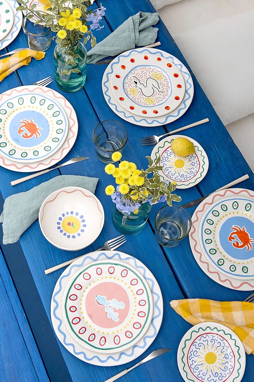 Σετ πιάτων γλυκού Costa Nova Summer Bliss 22 cm 6-pack χρώμα: πολύχρωμο φωτογραφία