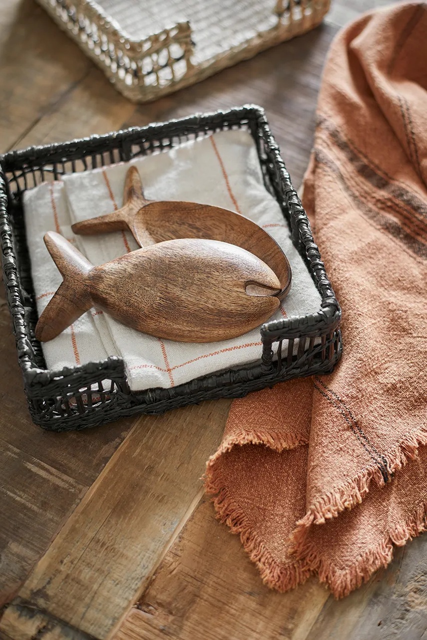 Салфетница Madam Stoltz 20 x 20 x 6 cm цвет чёрный