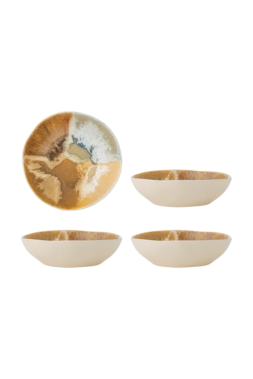 Bloomingville set de boluri Lacey 21 x 6 cm 4-pack culoarea galben