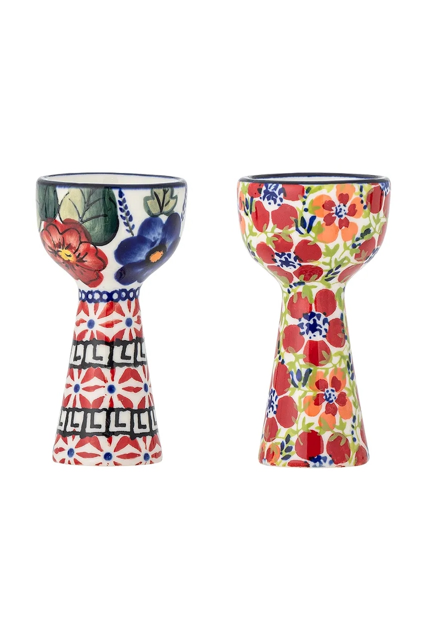 Levně Kalíšek na vajíčko Bloomingville Florist 5 x 10 cm 2-pack červená barva