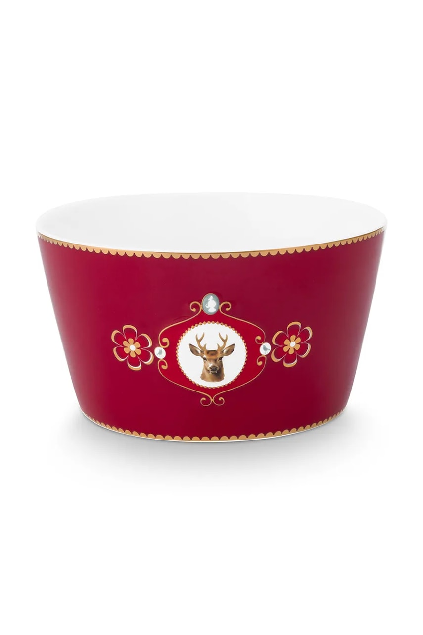 Pip Studio castron Love Birds Medallion 15 cm culoarea roșu