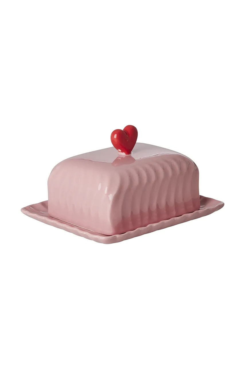 Βουτυριέρα Rice 18 x 17,5 x 21 cm χρώμα: ροζ φωτογραφία