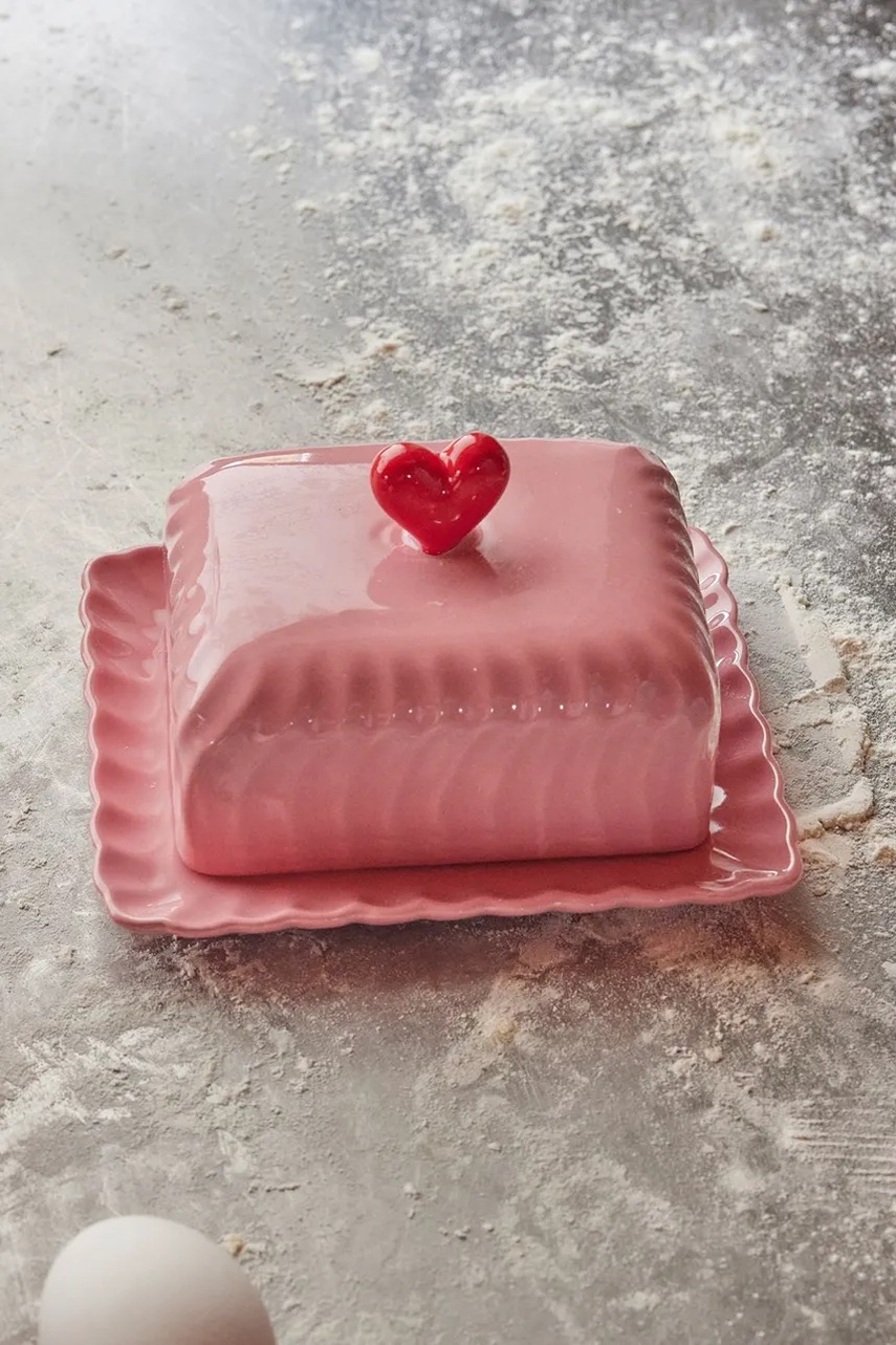 Βουτυριέρα Rice 18 x 17,5 x 21 cm χρώμα: ροζ φωτογραφία