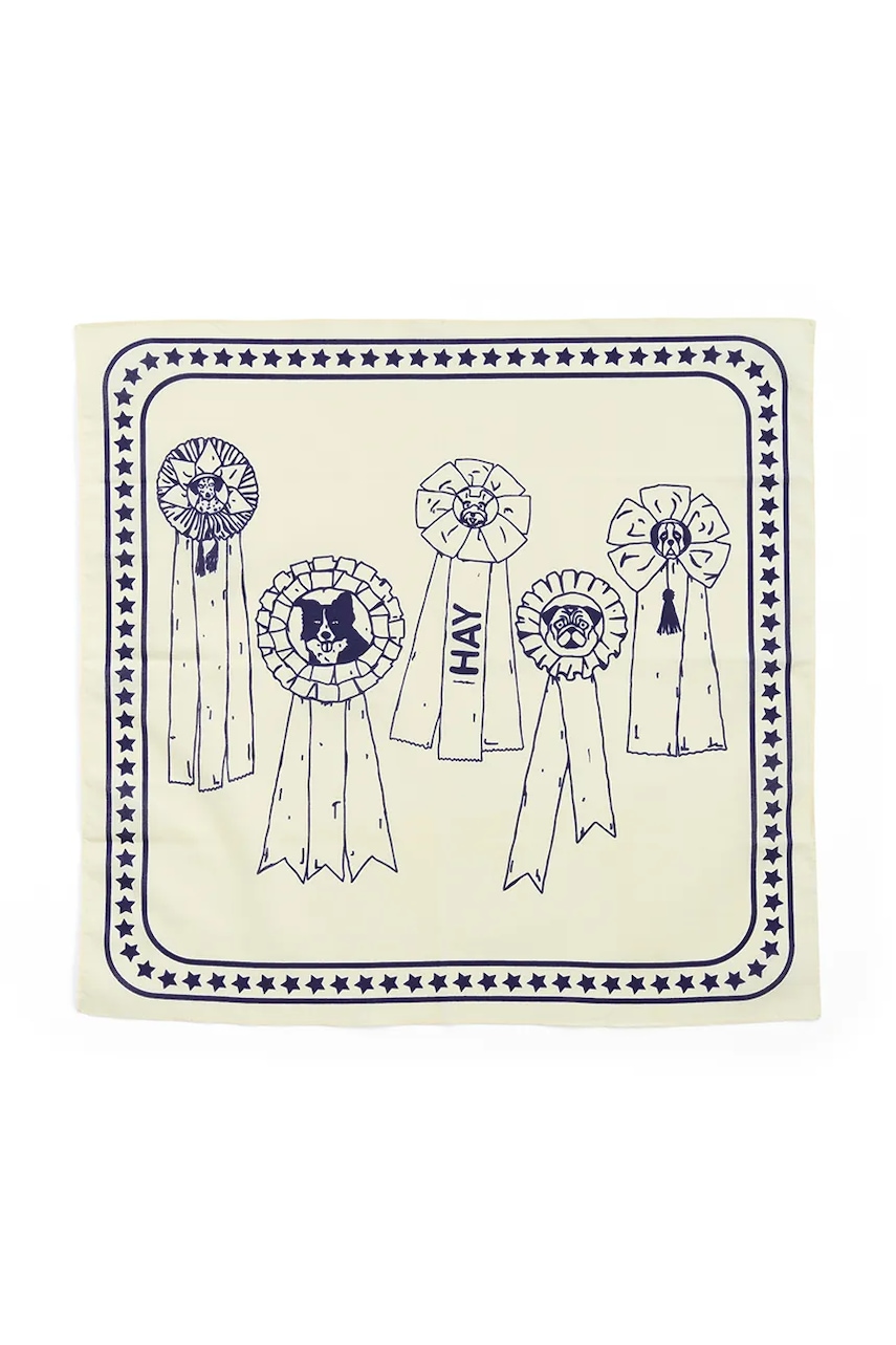 HAY eșarfă de câine din bumbac 55 x 55 cm culoare albă