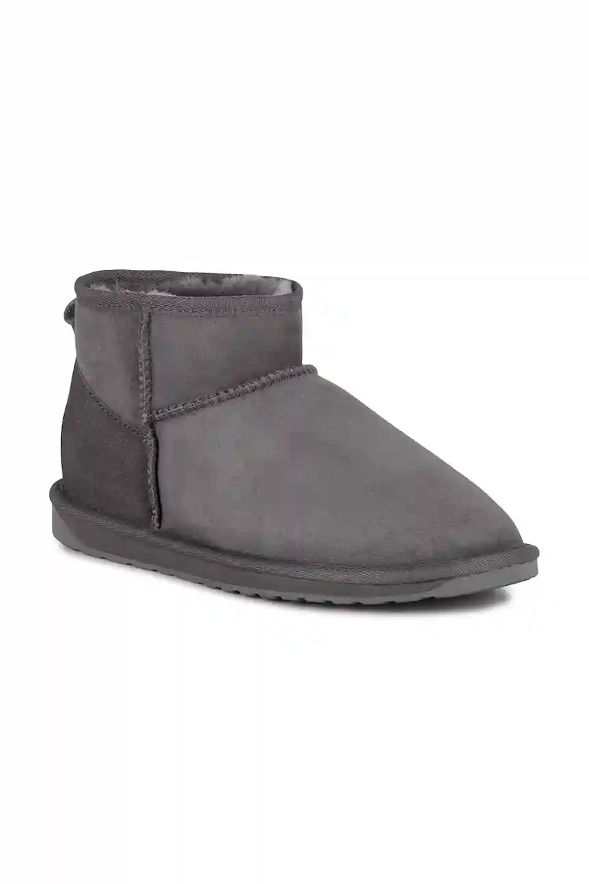 Emu Australia Cizme de zapada din piele întoarsă femei, culoarea gri, cu toc plat, izolat