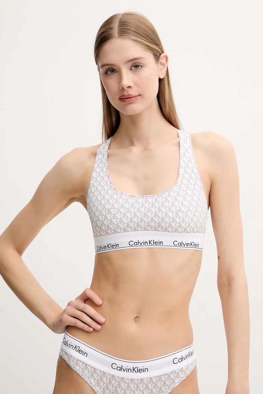 

Сутиен Calvin Klein Underwear в сиво с изчистен дизайн 0000F3785E, Сив