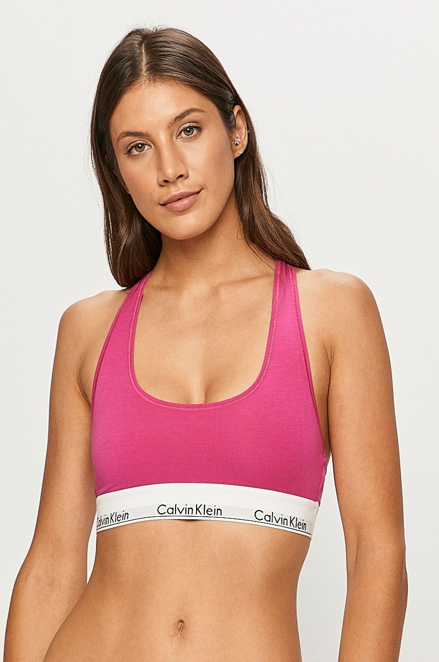 Podprsenka Calvin Klein Underwear růžová barva, hladká