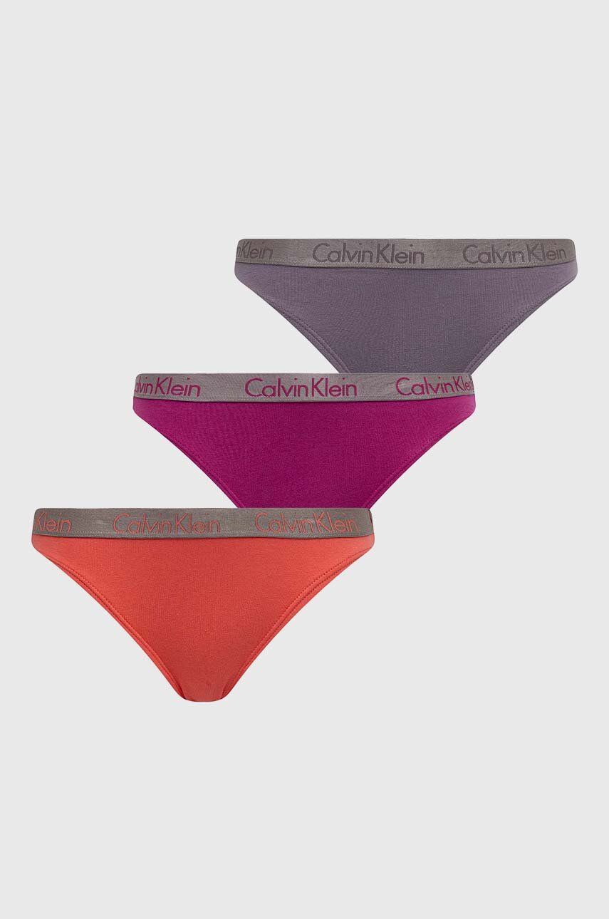Kalhotky Calvin Klein Underwear 3-pack fialová barva - fialová - Hlavní materiál: 95 % Bavlna