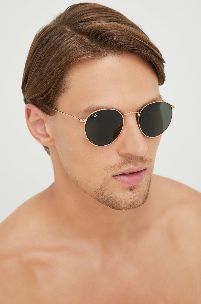 Ray-Ban ochelari de soare barbati, culoarea auriu Accesorii imagine noua