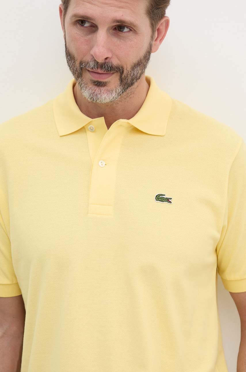 Бавовняне поло Lacoste колір жовтий однотонний 