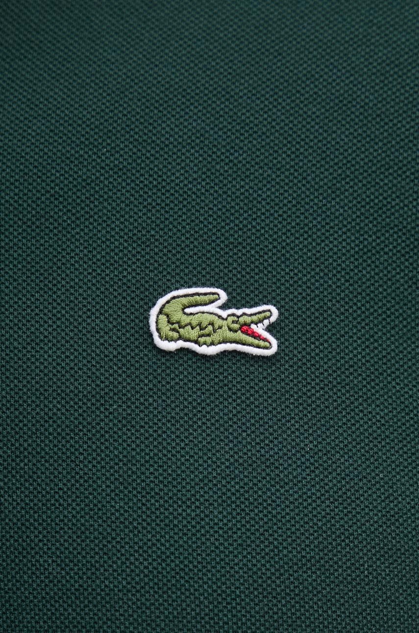 Бавовняне поло Lacoste колір зелений однотонний 