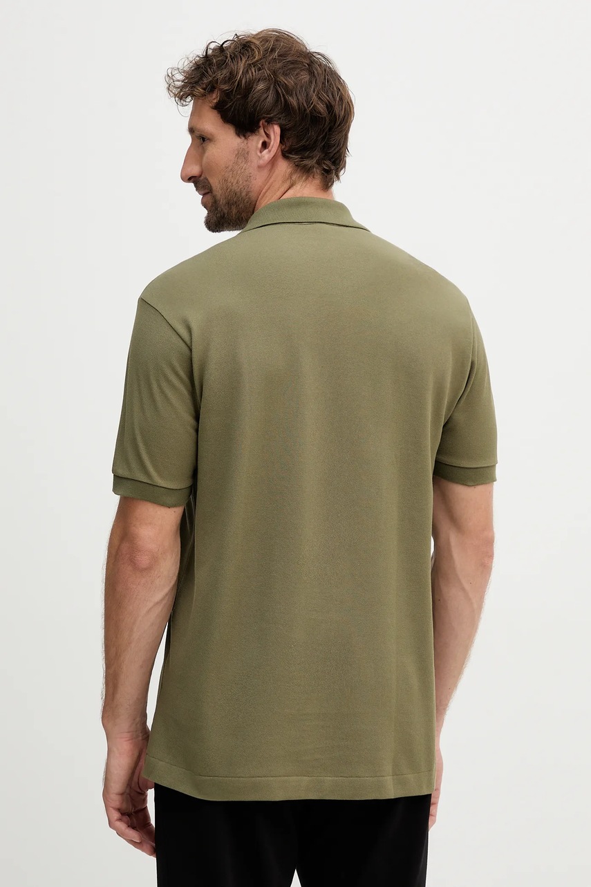 Хлопковое поло Lacoste цвет зелёный однотонная