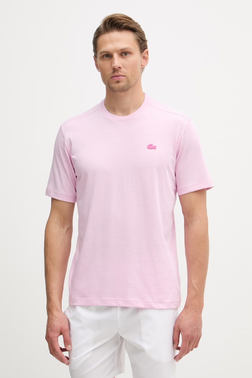 Lacoste T-shirt Ανδρικό βαμβακερό TH7618 ροζ L,XL,XS,XXL,M,S