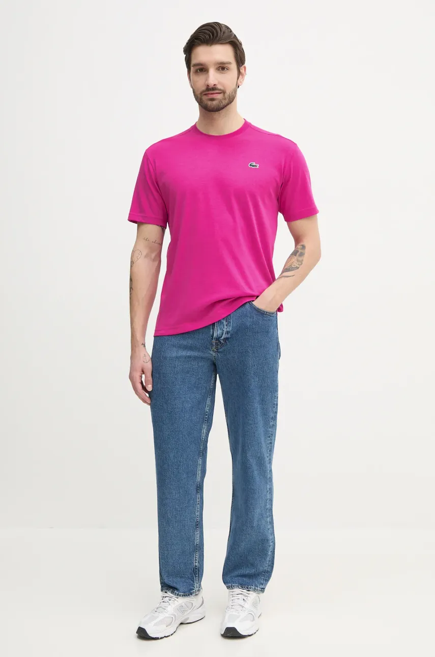 Футболка Lacoste мужской цвет фиолетовый однотонный Футболка Lacoste мужской цвет фиолетовый однотонный