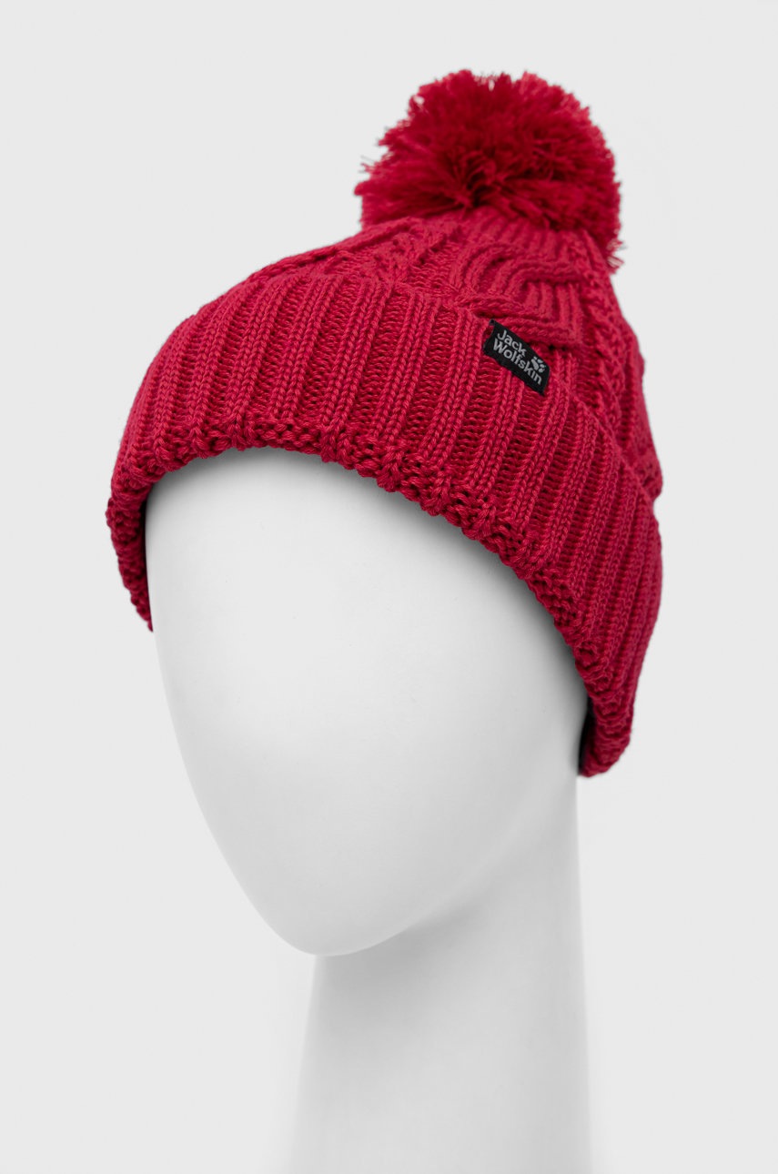 cepice-jack-wolfskin-cervena-barva-z-huste-pleteniny