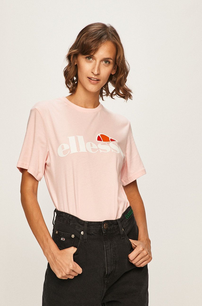Levně Bavlněné tričko Ellesse Albany Tee růžová barva, SGS03237