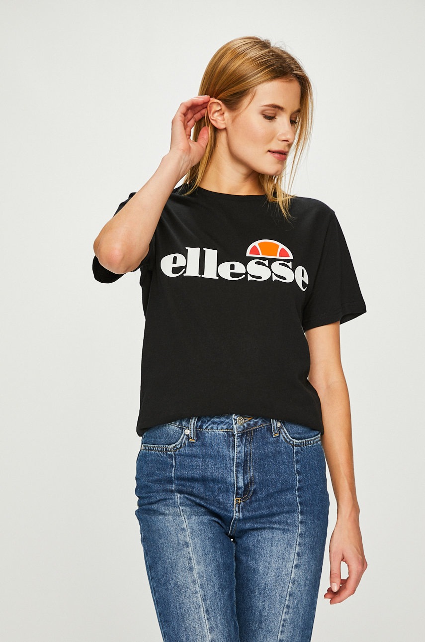 Ellesse Tricou Din Bumbac Culoarea Negru SGS03237-White