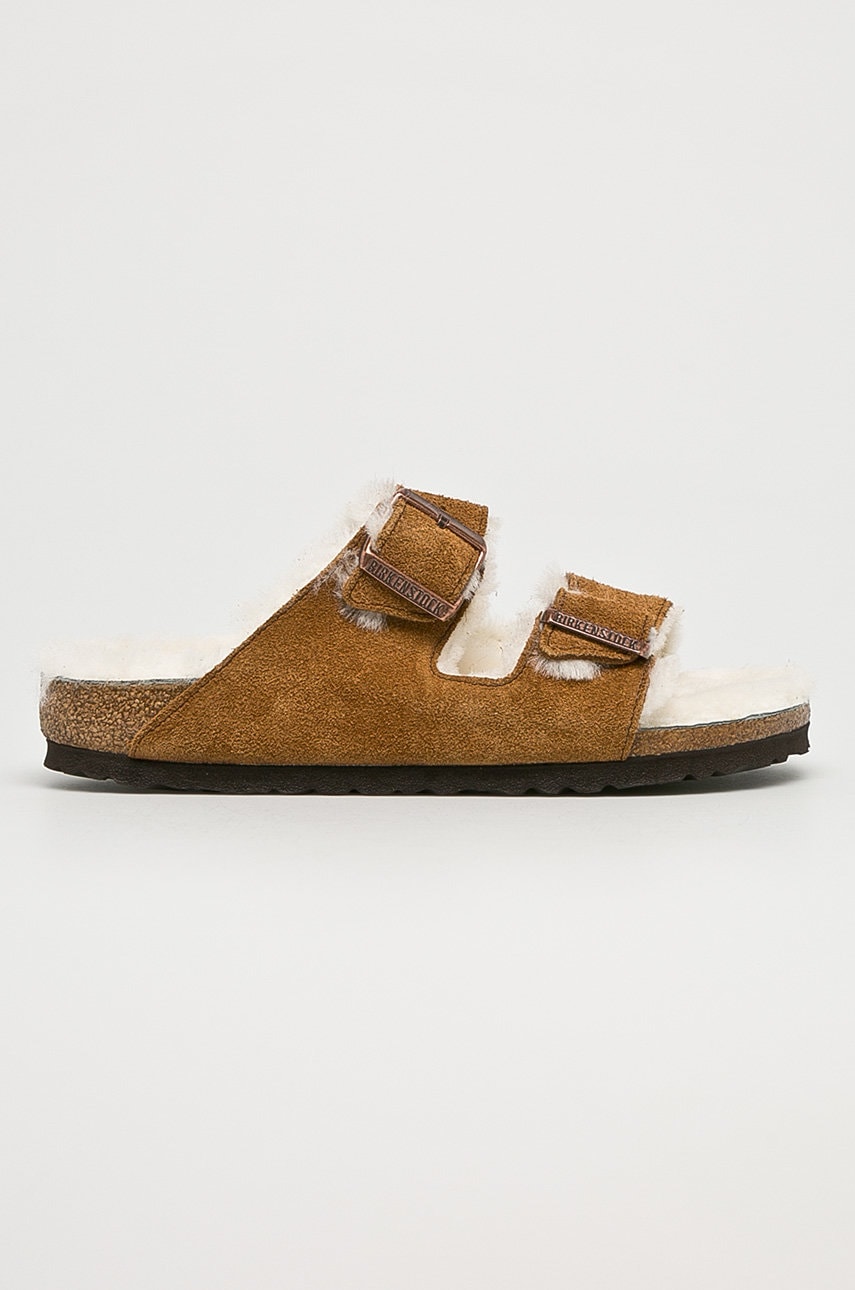 Birkenstock papuci de casă Arizona culoarea maro 1001135-Mink