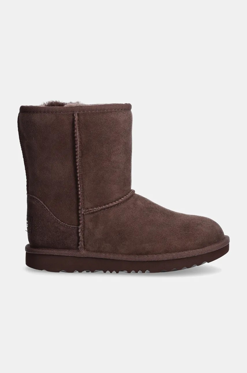 Дитячі замшеві чоботи UGG Classic II колір чорний