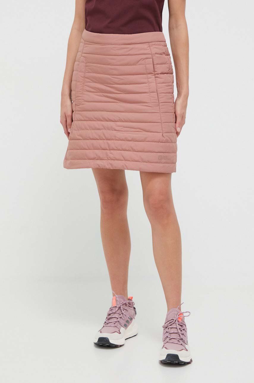 Levně Sportovní sukně Jack Wolfskin Iceguard růžová barva, mini