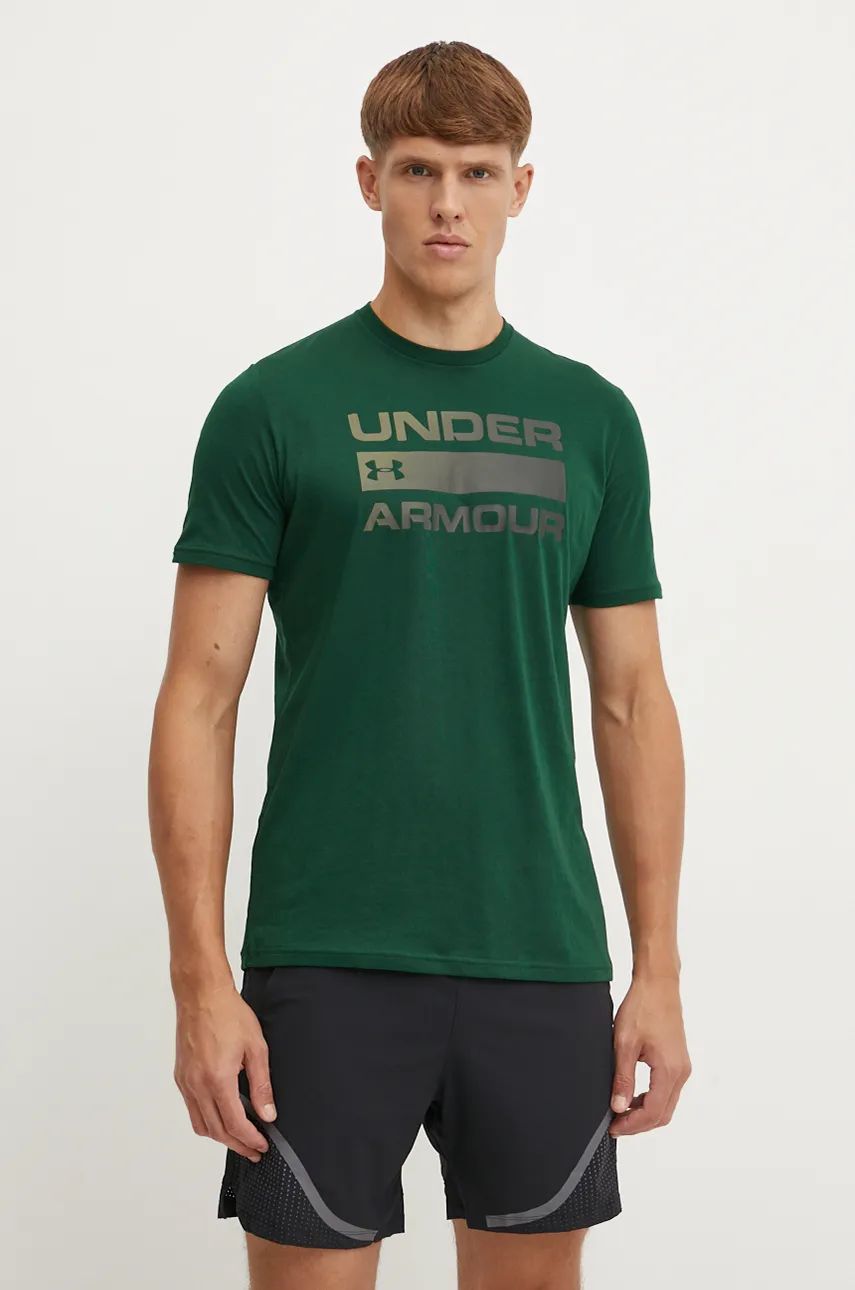 Under Armour tricou de antrenament Team Issue Wordmark culoarea verde, cu imprimeu, 1329582