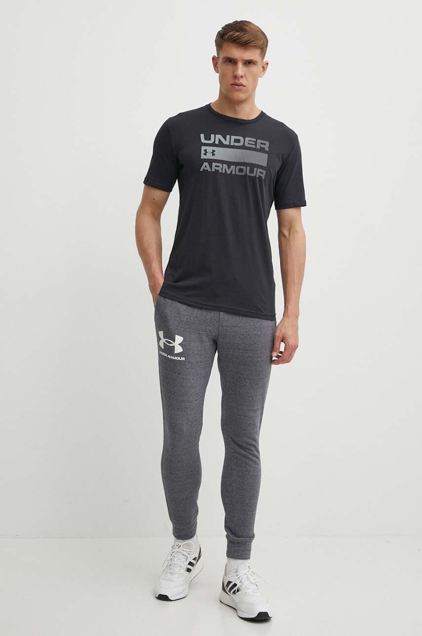 Μπλουζάκι προπόνησης Under Armour Team Issue Wordmark χρώμα: μαύρο, 1329582 φωτογραφία