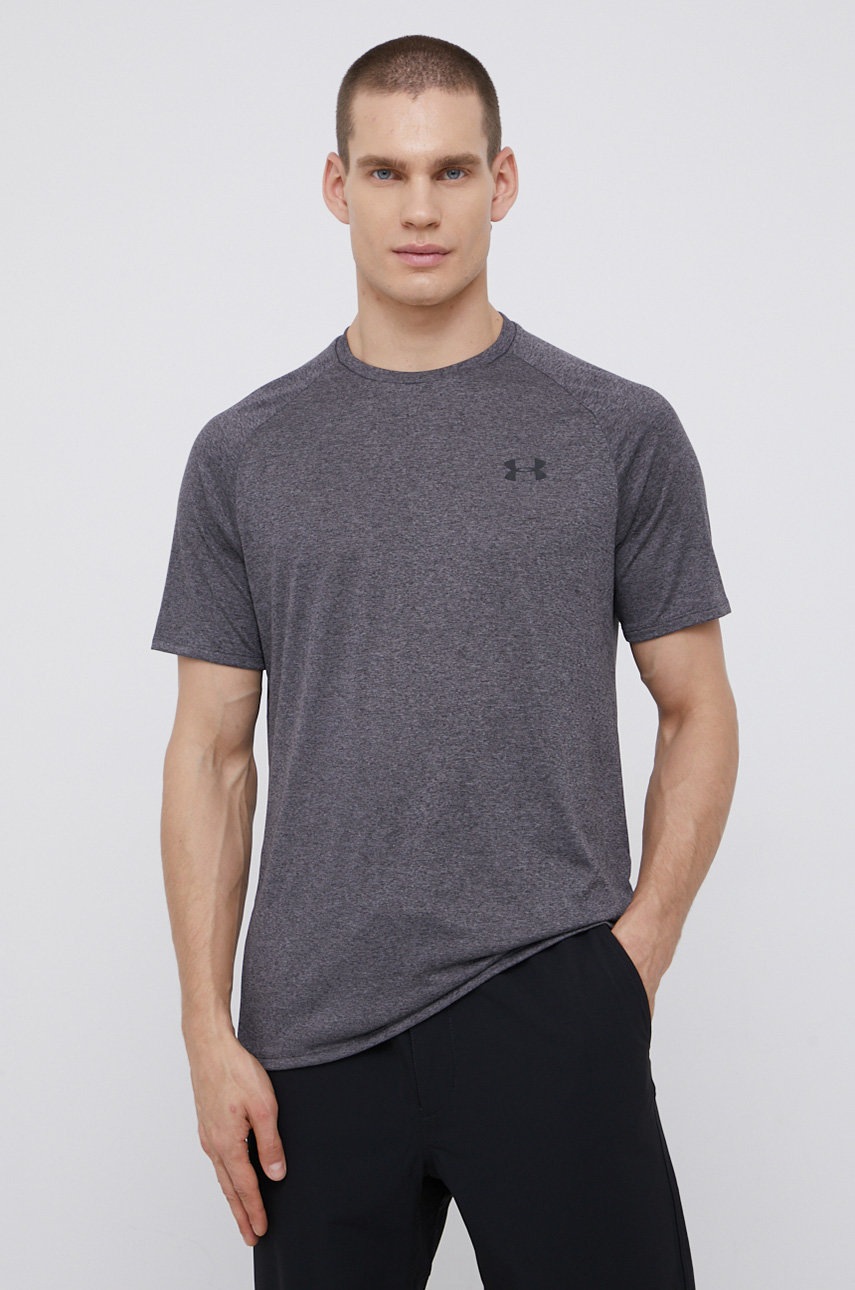 Under Armour tricou de antrenament Tech 2.0 culoarea gri, neted 1326413-191