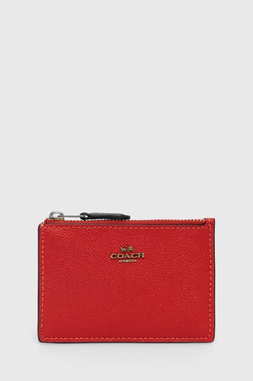 

Кожен портфейл Coach в черно, Червен