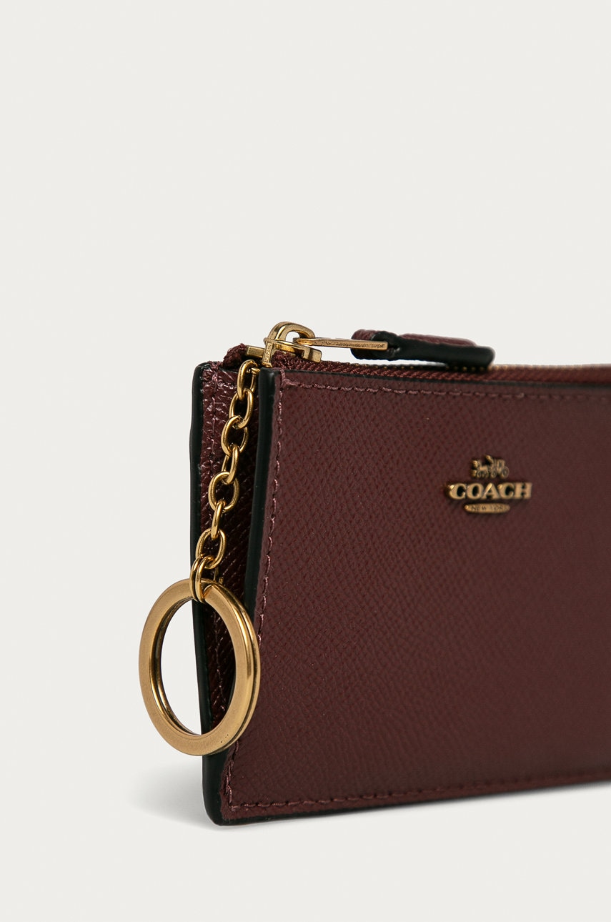

Кожаный кошелек Coach цвет бордовый