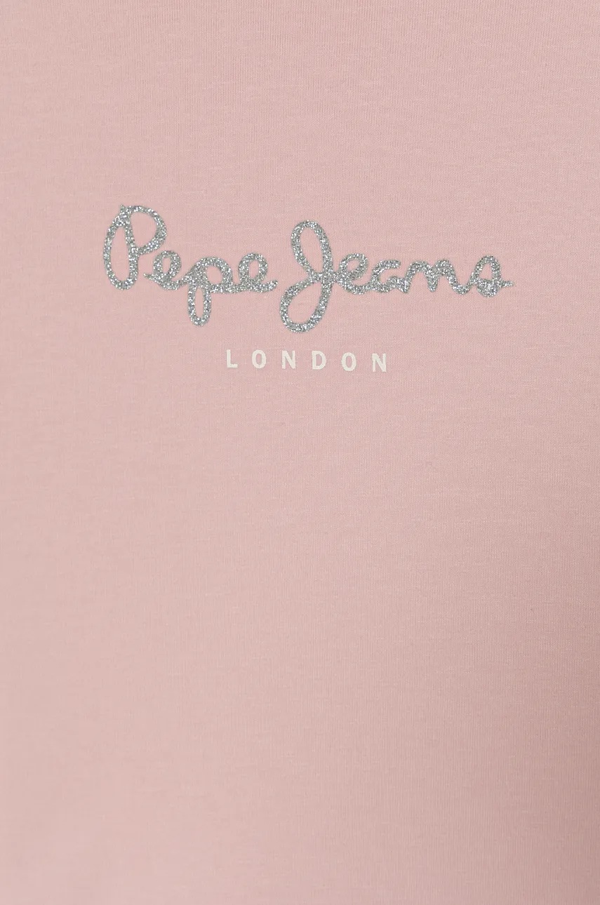 Детский лонгслив Pepe Jeans цвет розовый