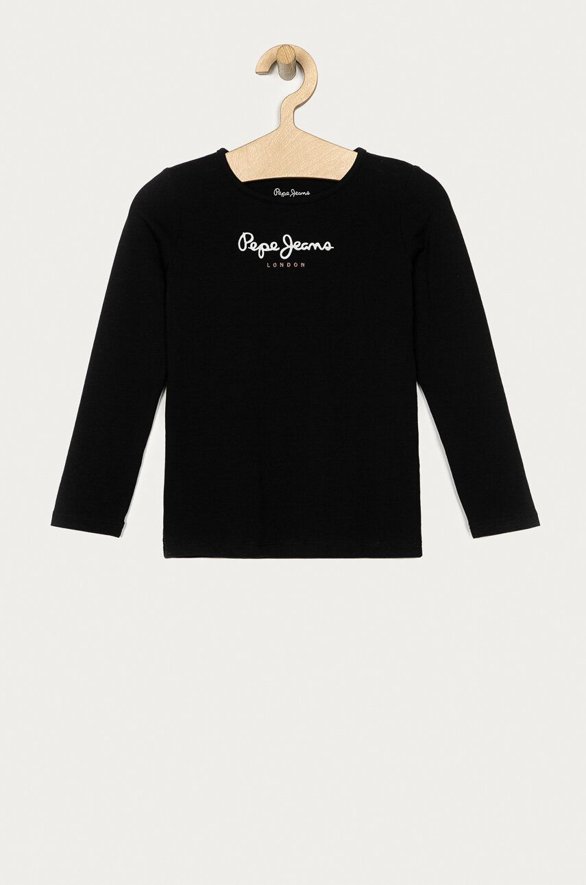 Pepe Jeans longsleeve copii Hana culoarea negru, cu imprimeu