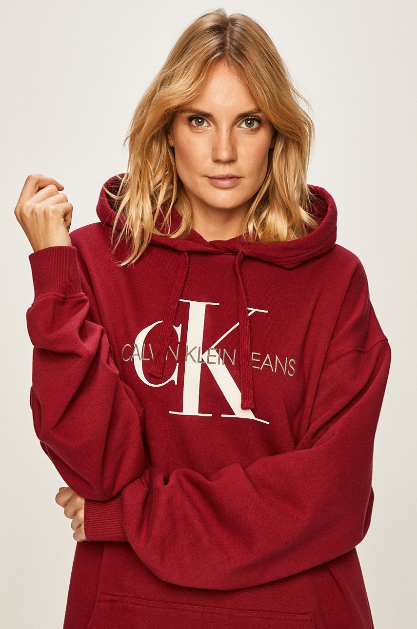 

Calvin Klein Jeans - Суичър, Бордо