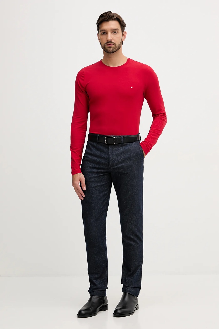 Лонгслив Tommy Hilfiger цвет зелёный однотонная