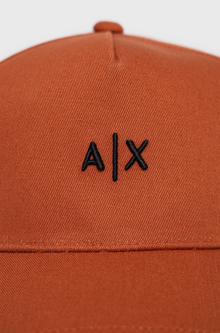

Шапка Armani Exchange цвет оранжевый с аппликацией