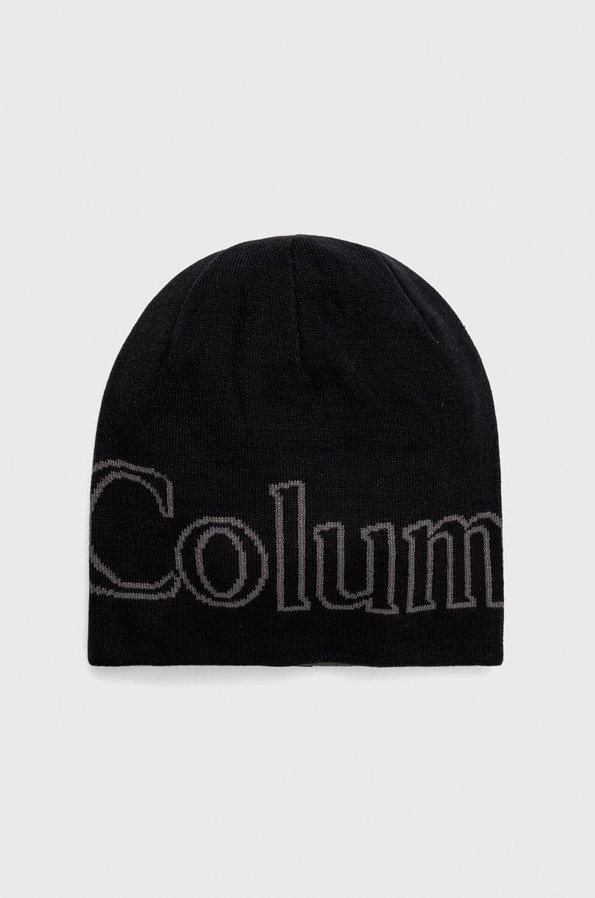 

Двусторонняя шапка Columbia цвет серый из толстого трикотажа