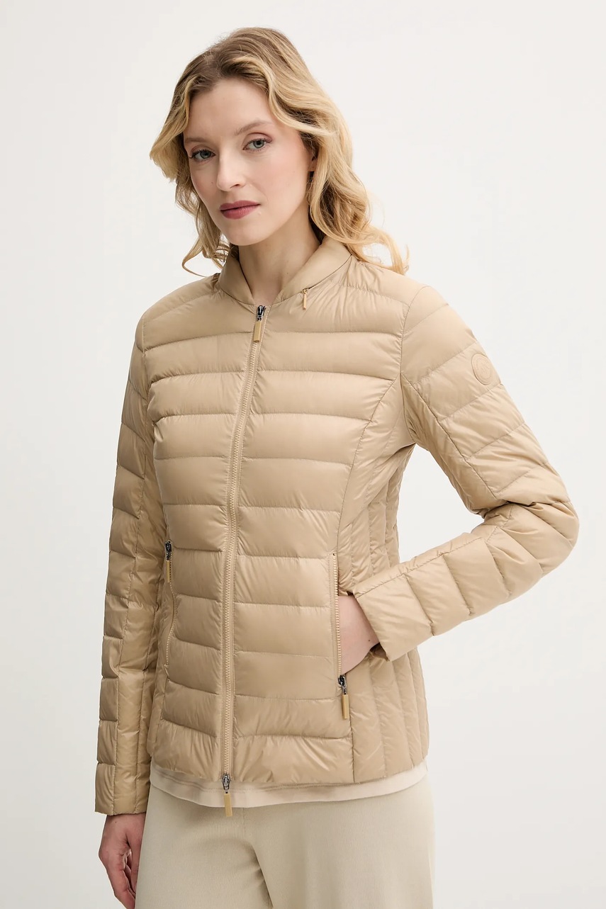 Armani Exchange geaca de puf femei, culoarea roz, de tranzitie