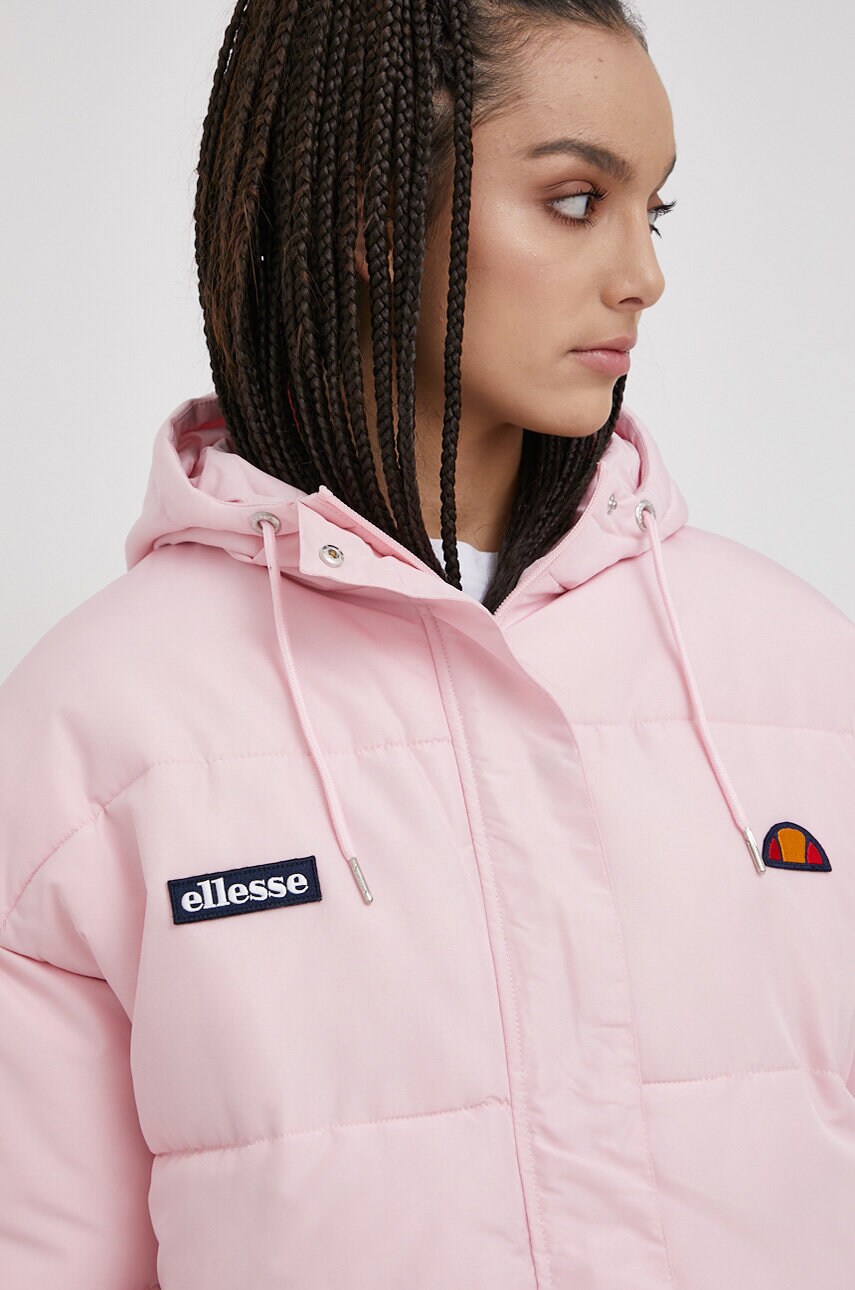 Ellesse geacă femei, culoarea roz, de tranzitie