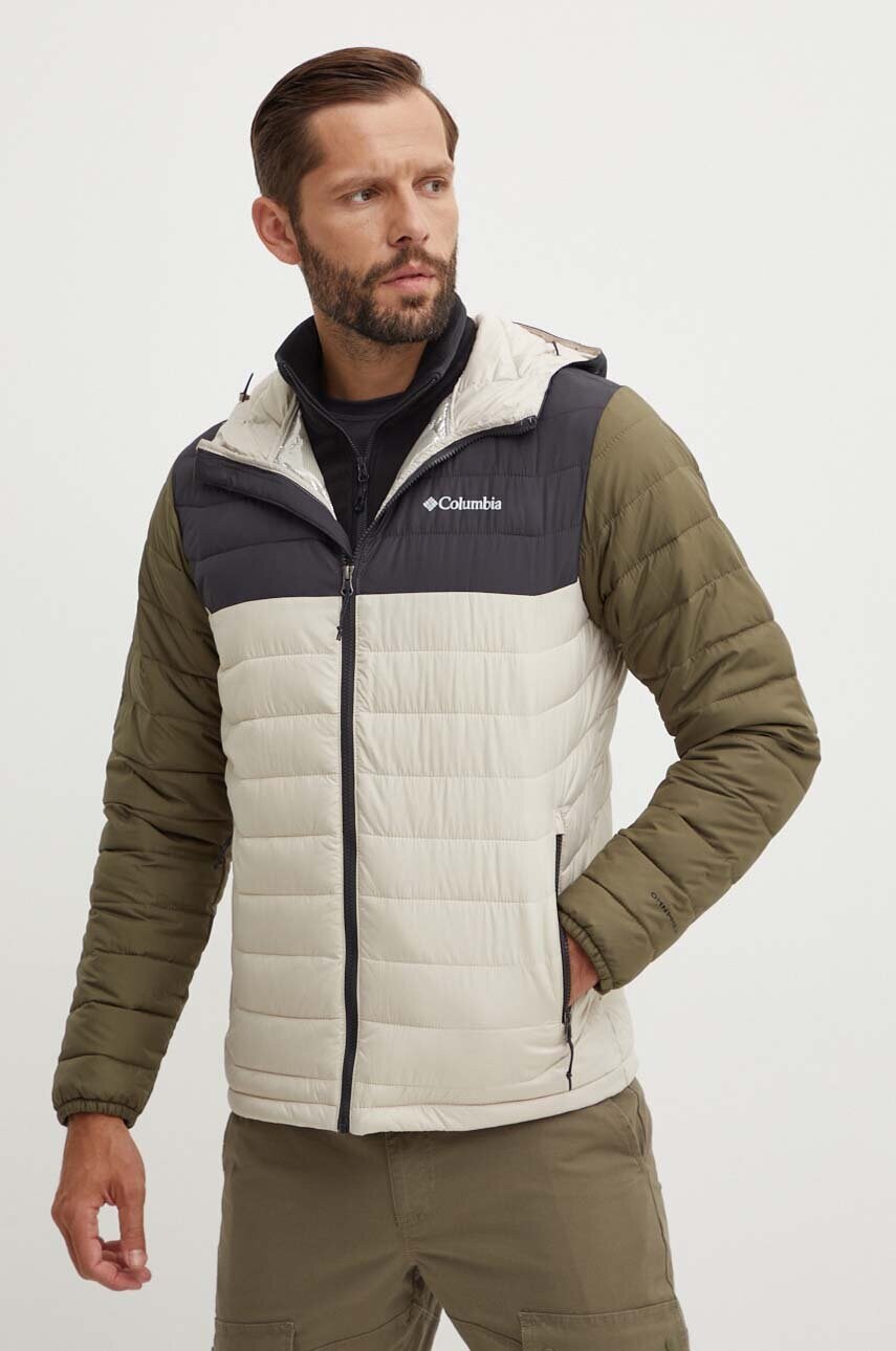 Levně Sportovní bunda Columbia Powder Lite Hooded Jkt zelená barva, 1693931