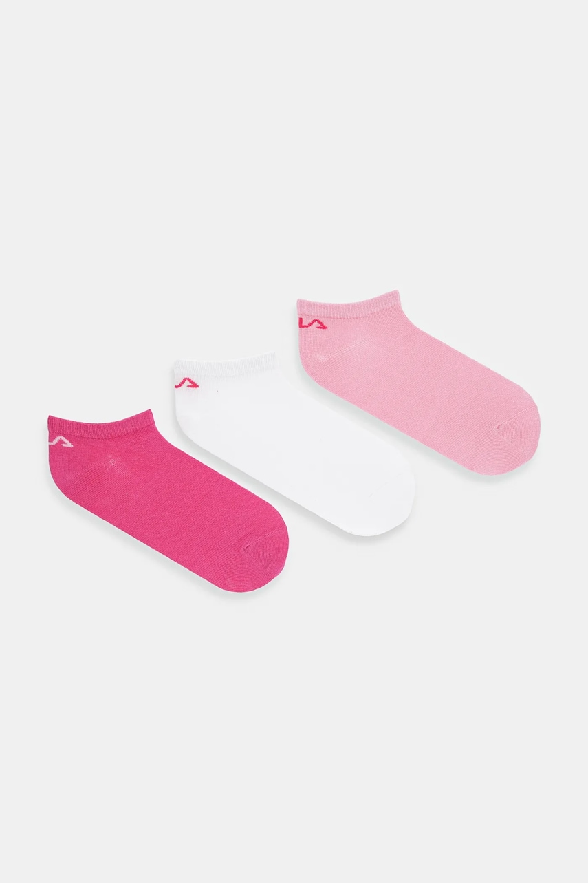 Levně Ponožky Fila (3-pack) dámské, růžová barva