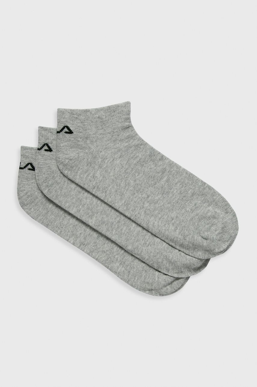 Ponožky Fila (3-pack) dámské, šedá barva - šedá -  75 % Bavlna