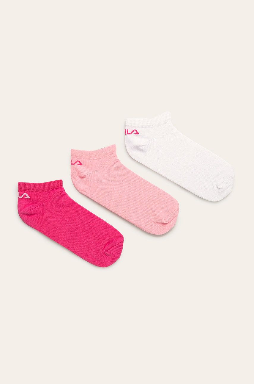 Ponožky Fila (3-pack) dámské, růžová barva - růžová -  75 % Bavlna