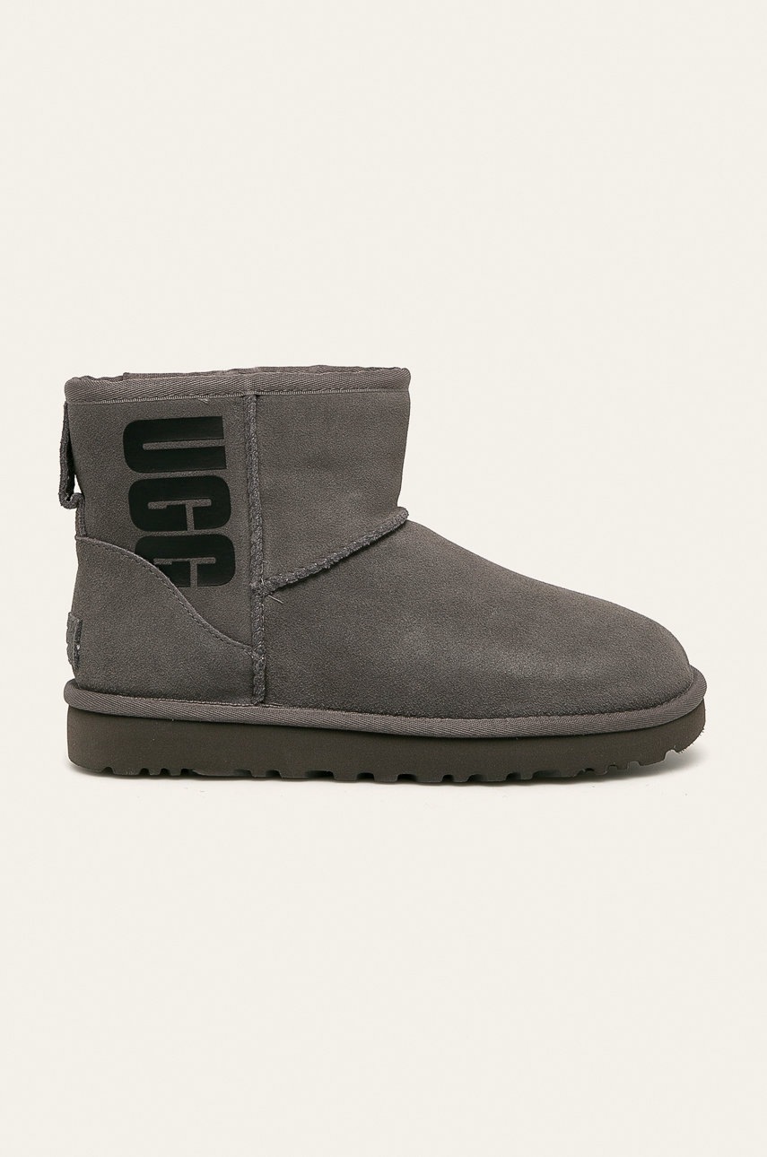 UGG - Bocanci de piele Classic Mini Ugg Rubber Logo